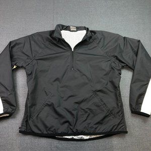 Vintage Nike Windbreaker Mens Medium Golf Pullover Black Rain Coat Long Sleeve